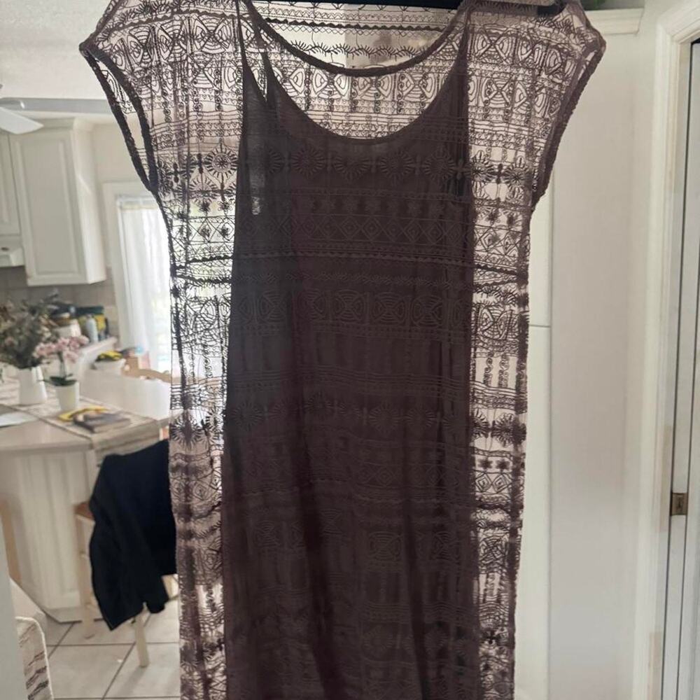 Garnet hill brown lace dress